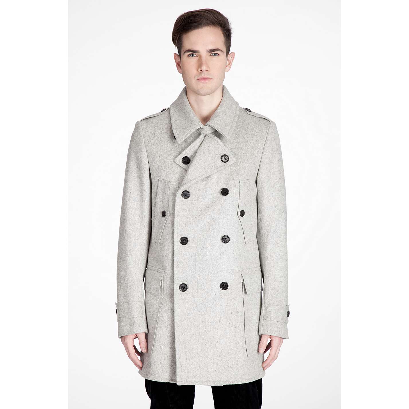 NEW Kris Van Assche grey wool coat size 50 | Styleforum