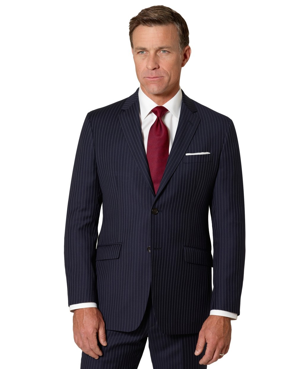 Is BB navy blue pin stripe suit okay for law firm interview?
