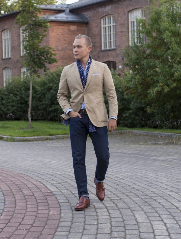 Show me your best Sport Jacket with blue jeans (and list the brand