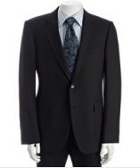 Gucci navy wool 2-button suit with flat front trousers