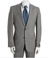 John Varvatos Star Usa black and white plaid wool 'Bedford' 2-button suit