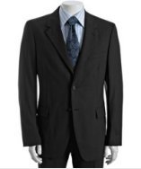 Gucci black wool-mohair 3-button suit with flat front pants