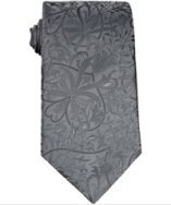 Elie Tahari silver floral vine patterned silk tie