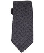 Gucci charcoal square lattice pattern wool-silk tie