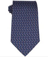 Ferragamo navy golf club and ball print 'Lotty' silk tie