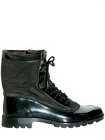 Burberry Prorsum - RUBBER CANVAS MILITARY LACE-UP BOOTS