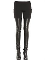 Rad Hourani - VISCOSE CREPE AND ECO LEATHER TROUSERS