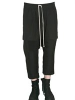 Rick Owens - SILK GEORGETTE AND JERSEY CROPP TROUSERS