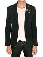 Balmain - STRETCH WOOL METAL PIN JACKET