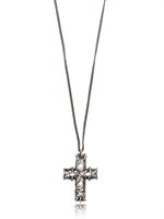 Emanuele Bicocchi - PERFORATED CROSS PENDANT SILVER NECKLACE