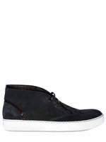 Lanvin - SUEDE AND PATENT PIPING SNEAKERS