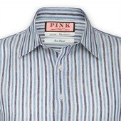 Thomas Pink captain stripe linen shirt - short sleeve