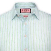Thomas Pink chen stripe linen shirt - button cuff