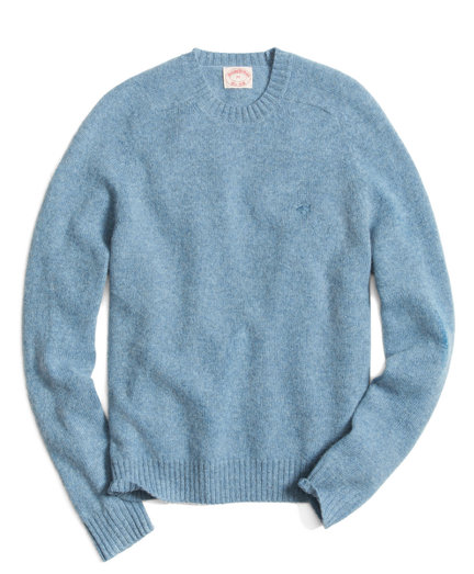 Brooks Brothers Shetland Wool Saddle Shoulder Crewneck Sweater