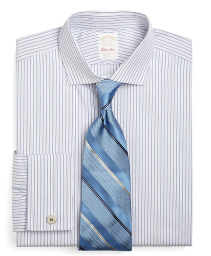 Brooks Brothers Golden Fleece® Sea Island Cotton Regular Fit Alternating BB# 1 Stripe French Cuff Dr