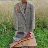 SOLD! Harris Tweed Half-belt Shooting Jacket. c. 42L.  Made by Chris. Dawes of Yorkshire, England.