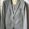 Light Grey Prince of Wales Suit - Lee Baron, Canvassed, Side Tabs