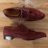 $1795 JOHN LOBB Penzance red suede derby shoes - Size 10 UK / 11 US / 44 EU