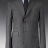 SOLD: Mint $3800 Sartoria Partenopea Super 120s Charcoal Grey Pinstripe Suit 38-40 (48-50 EU)