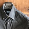 Anglo Italian Company - Button Down Collar Shirt Charcoal Brushed Cotton - Size 15