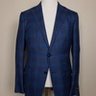 ERMENEGILDO ZEGNA blue cashmere silk plaid sportcoat - Size 38 US / 48 EU - NWT