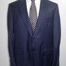 SOLD! NEW ISAIA NAPOLI ENTIRELY HANDMADE SOLID NAVY AQUASPIDER WOOL SUIT US46/EU56