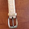 Crocodile belt in bone color with Sterling Silver buckle Made in Italy US29