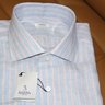 NWT Barba Napoli Light Blue Linen Dress Shirt Size US 17/ IT 43 - $140 obo