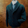SOLD -William Lockie Camelhair Green Chunky Shawl Cardigan (The Wardrobe x eHaberdasher) 42 / Medium
