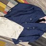 SOLD LORO PIANA unstructured Azure Blue linen double DB sport coat 46-US 56-IT SOLD