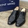 Kent Wang Sz 10 Benchgrade Plain Toe Balmoral Black Leather Dress Shoes