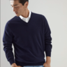 NWT Brunello Cucinelli Cashmere V-Neck Navy Sweater Size 42