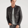NWT 7 for all Mankind Black Leather Jacket Size Large