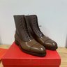 SOLD Carmina Brown Leather & Pebble Grain Balmoral Boots UK 10