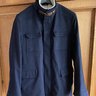 LORO PIANA Navy Cashmere New Traveller Jacket with Cashmere - Storm System 50