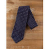 KITON navy blue small squares motif silk tie - NWOT