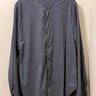 James Perse Cotton Linen Standing Collar Shirt, "North" Pigment, Size 3 (L)
