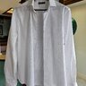 Sold-Corneliani Dress Shirt White Blue Stripes 16/41 Made In Italy