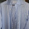 Sold-Eton Slim16 Blue Cotton Twill Dress Shirt Contrast Collar/Cuffs