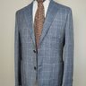 PRICE DROP! NWT MICHELANGELO NAPOLI SLATE BLUE WINDOWPANE FRESCO WOOL BLAZER 42/52R