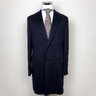 SOLD! NWT ISAIA FOR EIDOS NAPOLI SOLID NAVY BLUE LORO PIANA SOFT BRUSHED WOOL OVERCOAT US44