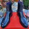 SOLD CARMINA Balmoral Dress Boot in Navy Shell Cordovan - Forest Last - UK 9.5 - US 10.5