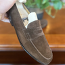 John Lobb 8E / 9 US Lopez Chocolate Brown Suede Loafer