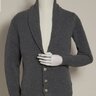 Anderson Sheppard shawl collar cardigan grey wool XS
