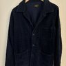 LE MONT ST MICHEL Corduroy Navy French Worker Jacket (Small)