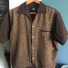 SOLD Scott Fraser Collection Brown Toned & Black Textured Panel Shirt - Large NWOT