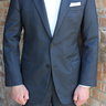 Hickey Freeman Blue Tonal Stripe Suit 42L