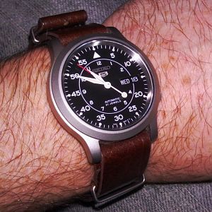 Seiko SNK809 Automatic Watch with Leather Nato Strap