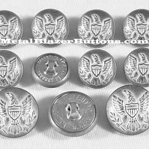***FROSTED SILVER***
AMERICAN CIVIL WAR 
UNION ARMY EAGLE 
11-PIECE SINGLE  BREASTED
METAL BLAZER BUTTON SET