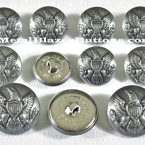 ***VINTAGE SILVER***
AMERICAN CIVIL WAR 
UNION ARMY EAGLE 
11-PIECE SINGLE  BREASTED
METAL BLAZER BUTTON SET